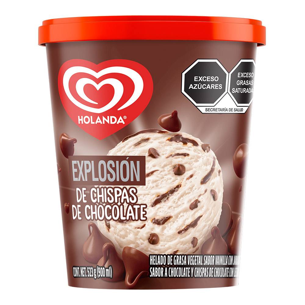Holanda · Helado explosión con chispas de chocolate, vainilla-chocolate (900 ml)