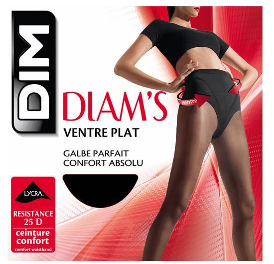 1176 - collant diam's ventre plat - noir - t4