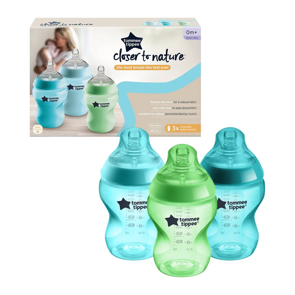 Tommee Tippee Colour My World Feeding Blue Bottles (3 pack)