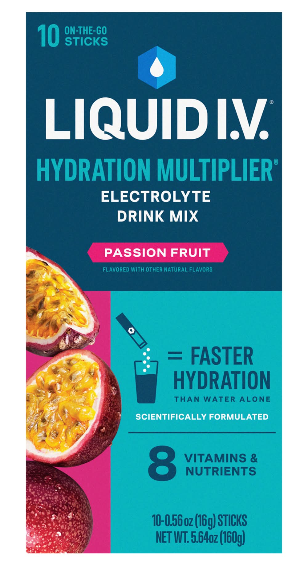 Liquid I.V. Electrolyte Drink Mix Sticks, Passion Fruit (5.64 oz, 10 ct)
