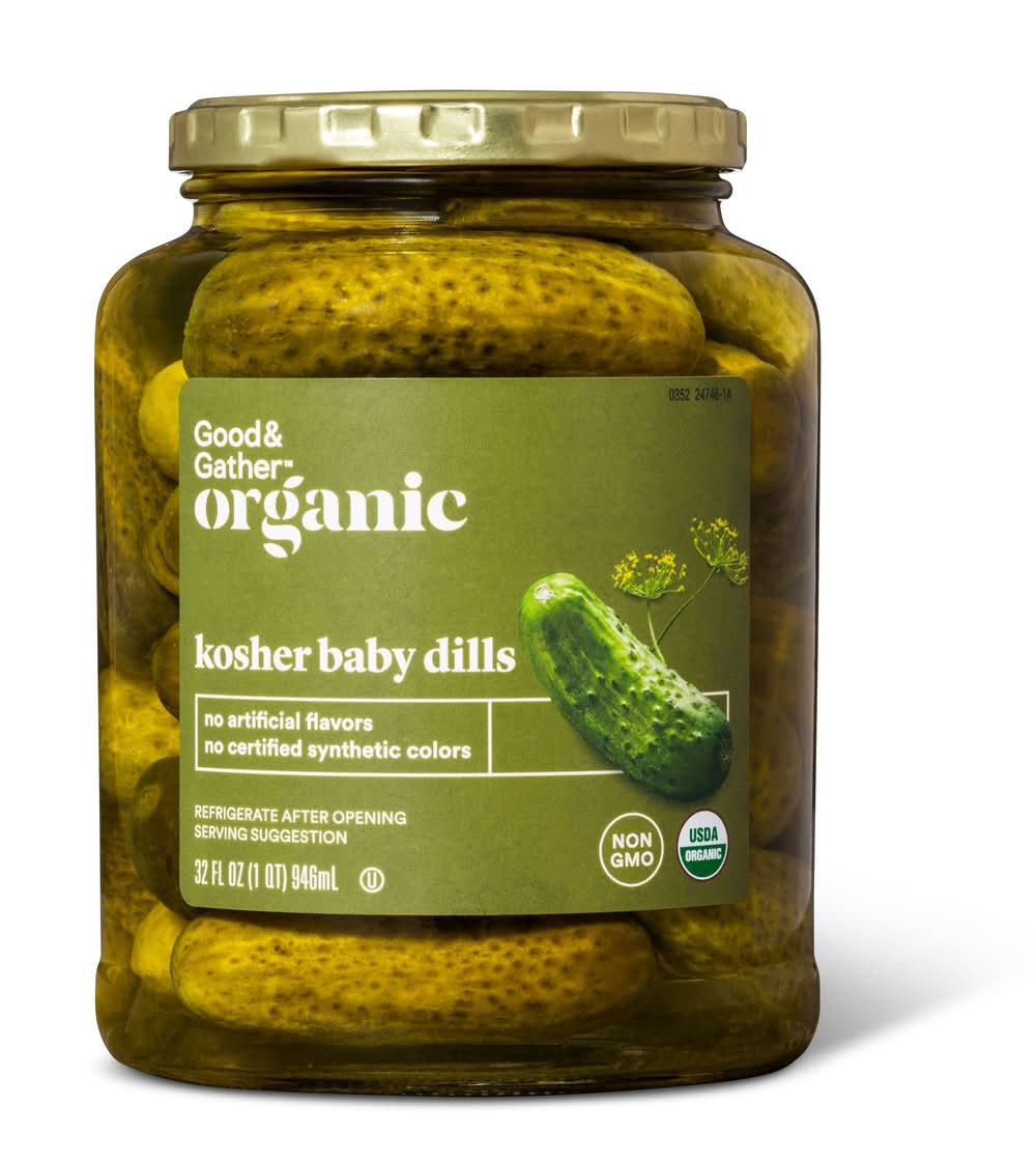 Good & Gather Organic Kosher Baby Dill Pickles (32 fl oz)