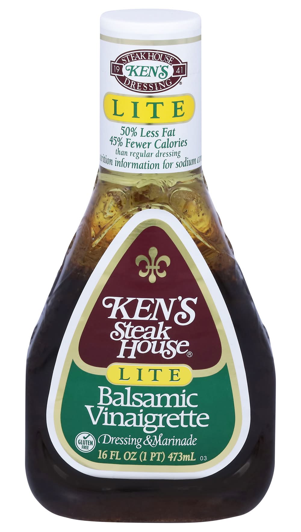 Ken's Steak House Lite Balsamic Vinaigrette Dressing & Marinade (16 fl oz)