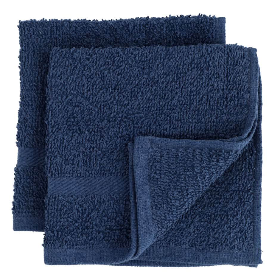 Home Collection Cotton Washcloths, Navy Blue (2 ct)