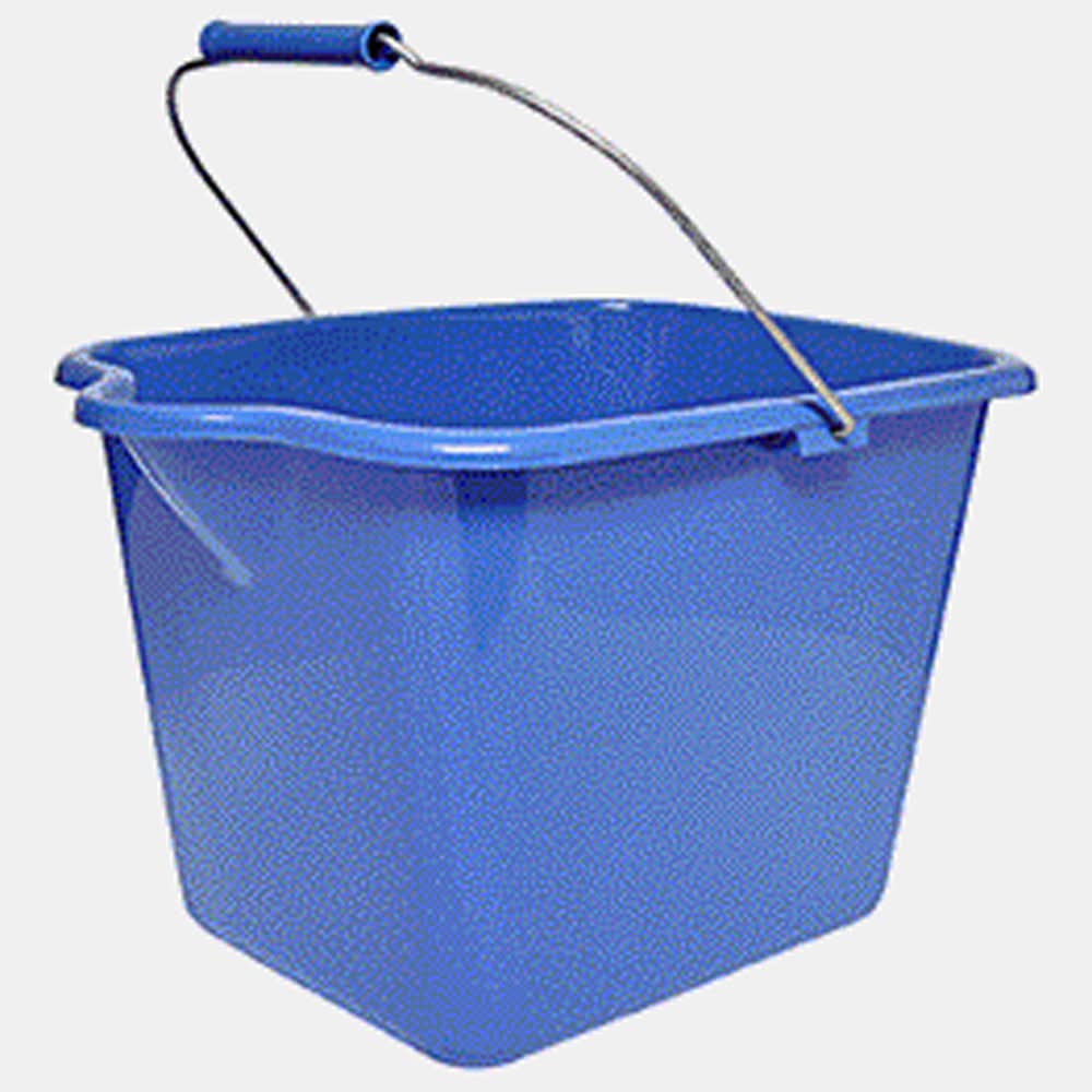 Rectangular Plastic Bucket With Handle, Blue