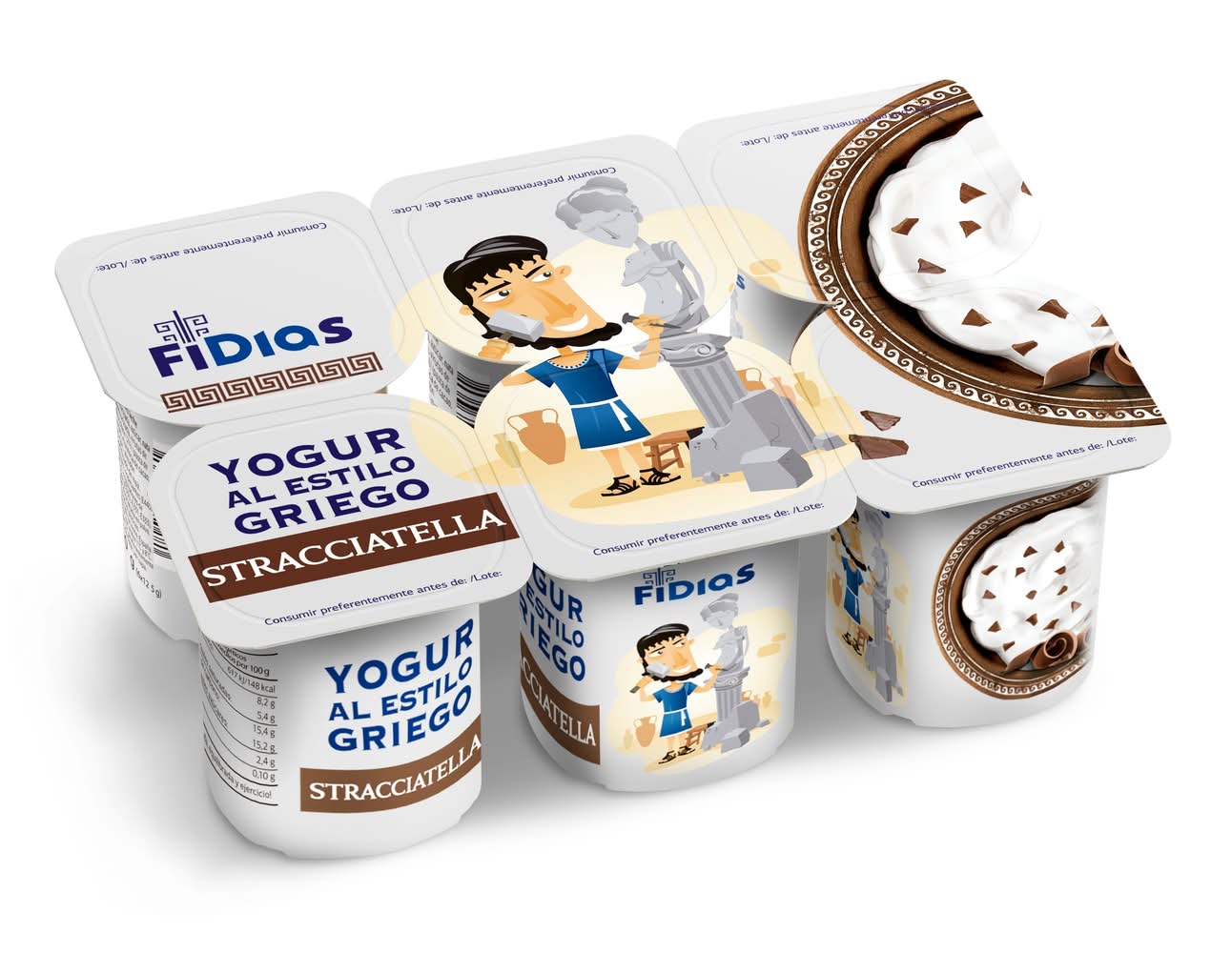 Yogur Griego Stracciatella Fidias De Dia Pack 6 X 125 G