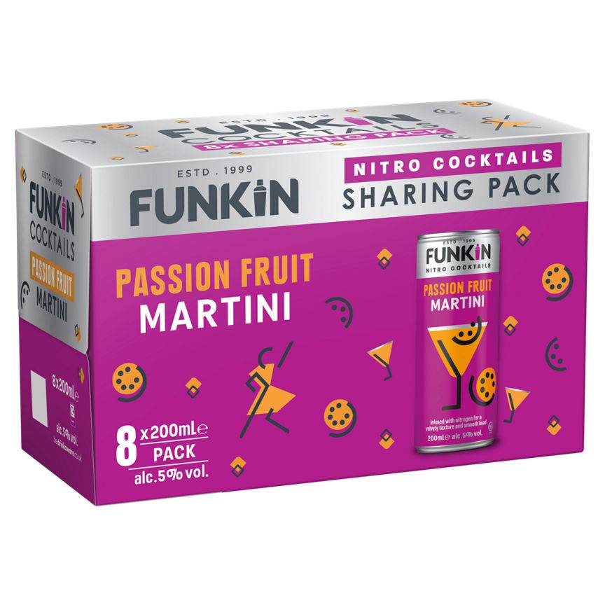 Funkin Passion Fruit, Nitro Cocktails Martini (8 x 200ml)