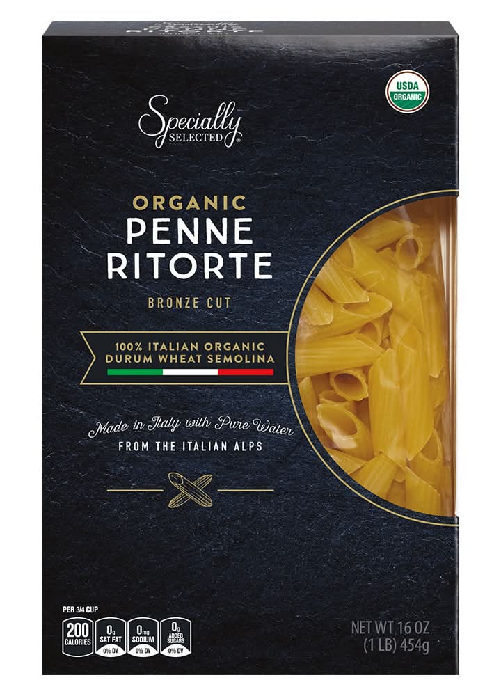 Specially Selected Bronze Cut Organic Penne Ritorte Pasta (16 oz)