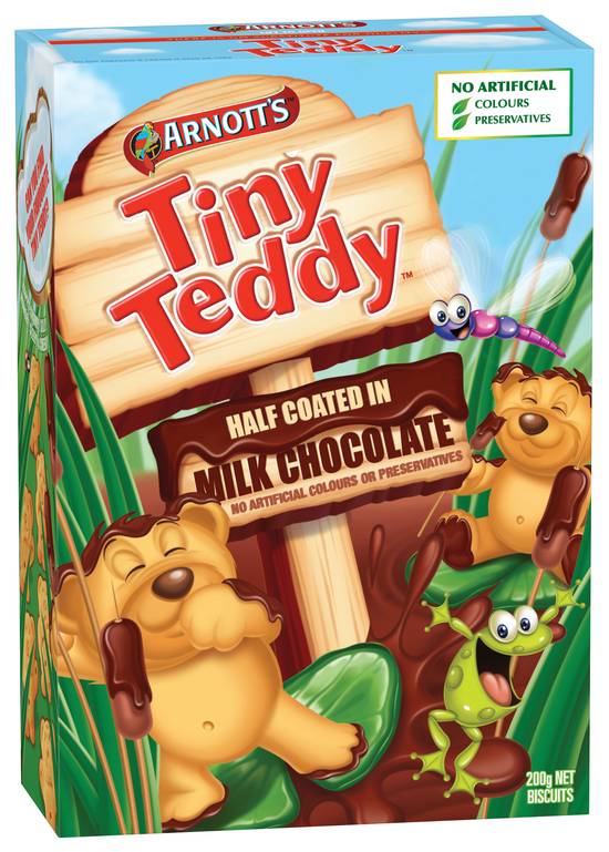 Arnott's Half Coated Chocolate Tiny Teddy Biscuits 200g