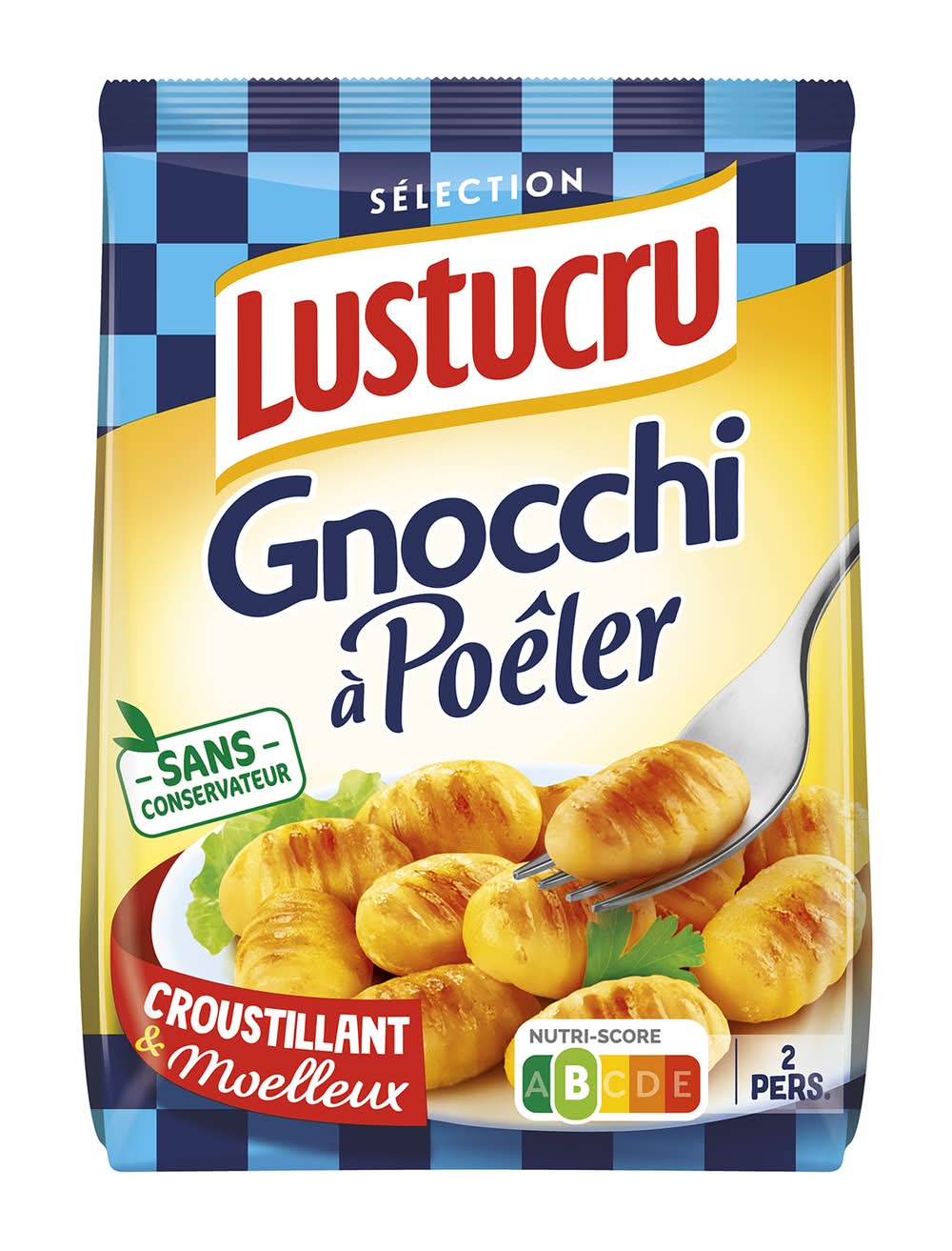 Lustucru Sélection - Pâtes fraîches gnocchi à poêler croustillant & moelleux (325g)