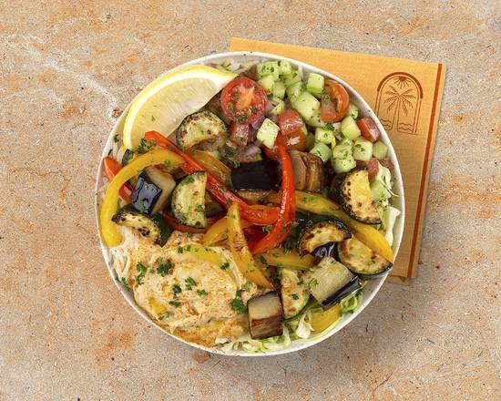 Grilled Mixed Vegetable Hummus Bowl