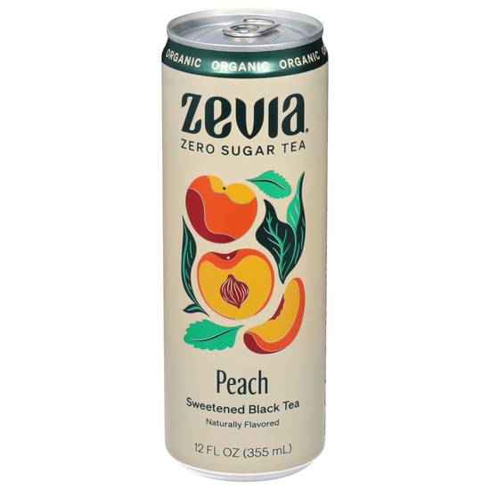 Zevia Organic Sweetened Peach Black Tea (12 fl oz)