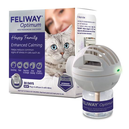 Feliway Optimum Cat Enhanced Calming Pheromone Diffuser Starter Kit (1 count/none)