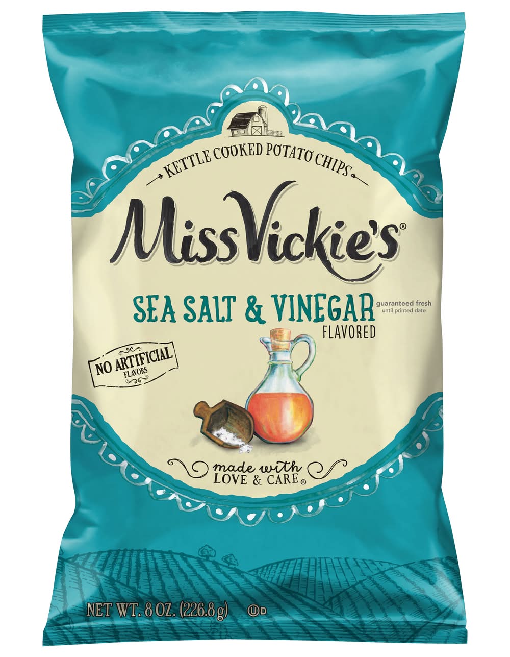 Miss Vickie's Kettle Cooked Potato Chips, Sea Salt & Vinegar (8 oz)
