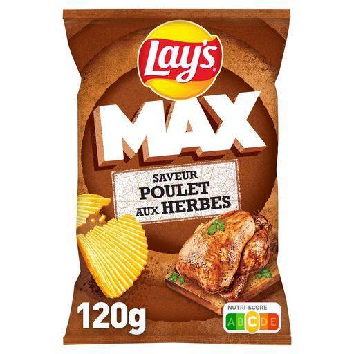 Lay's max chips saveur poulet aux herbes 120 g