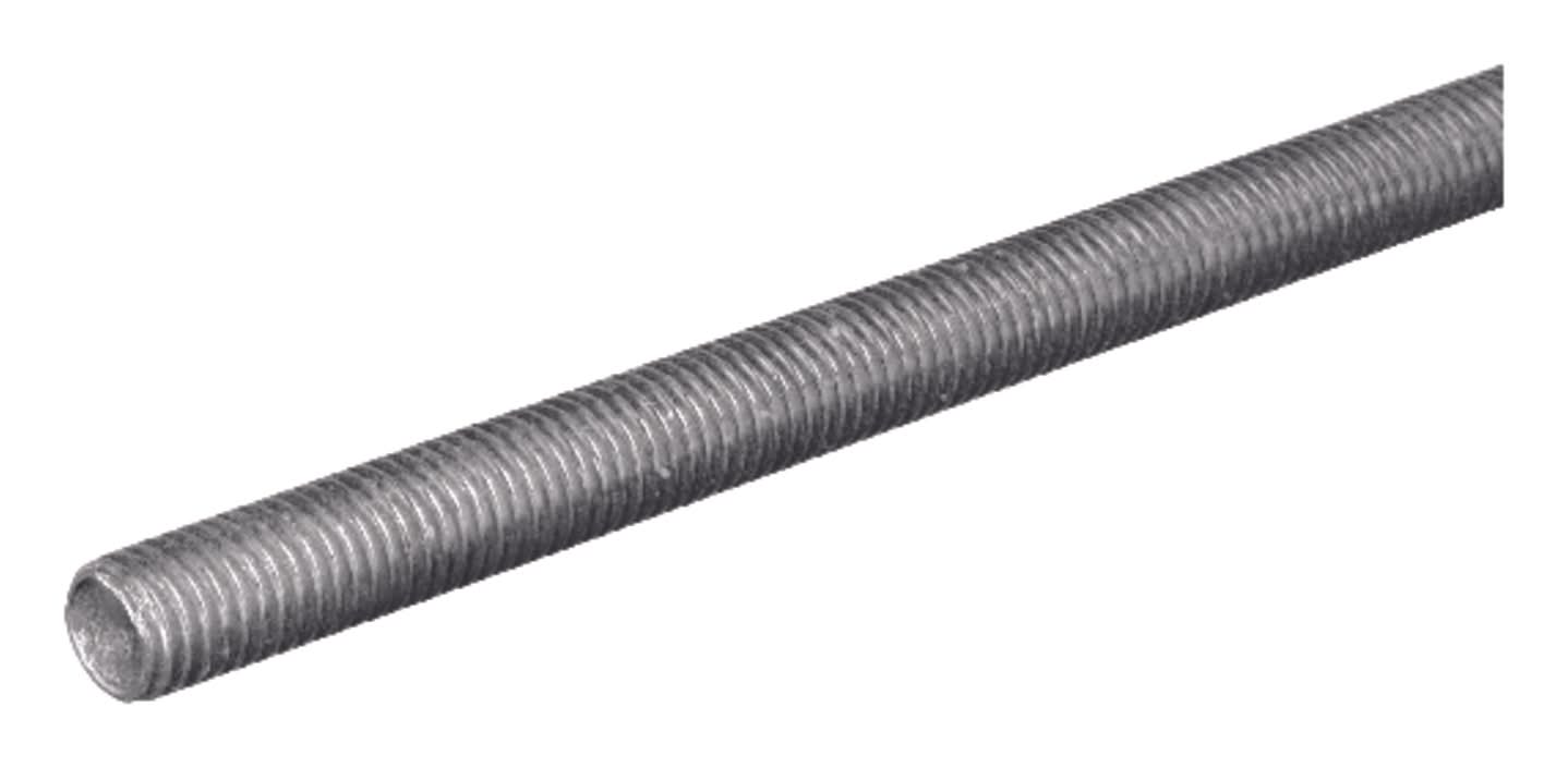 Steelworks 1/4 In. D X 36 In. L Low Carbon Steel Threaded Rod
