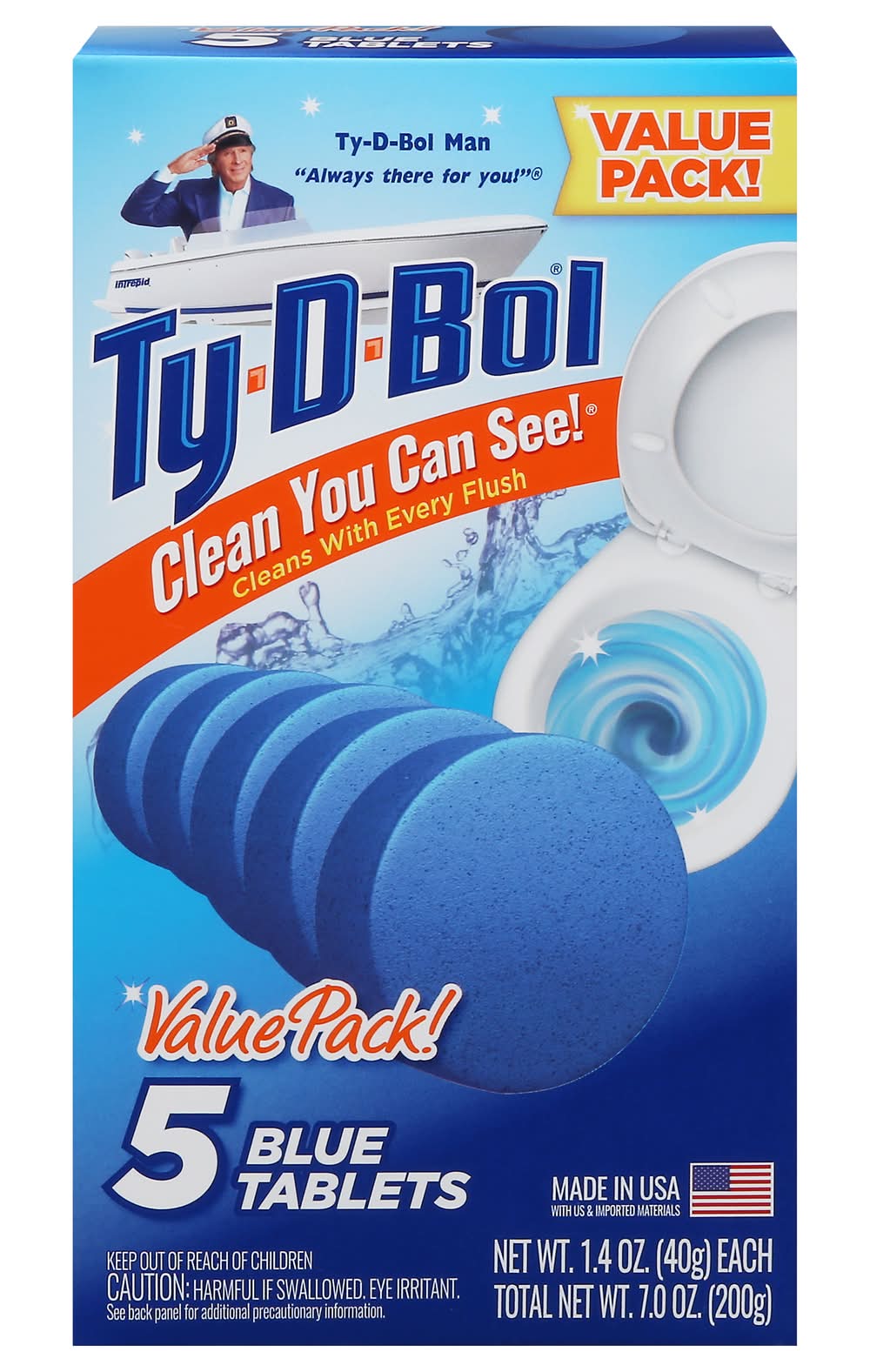 Ty D Bol Blue Toilet Bowl Tablets (7.04 oz)