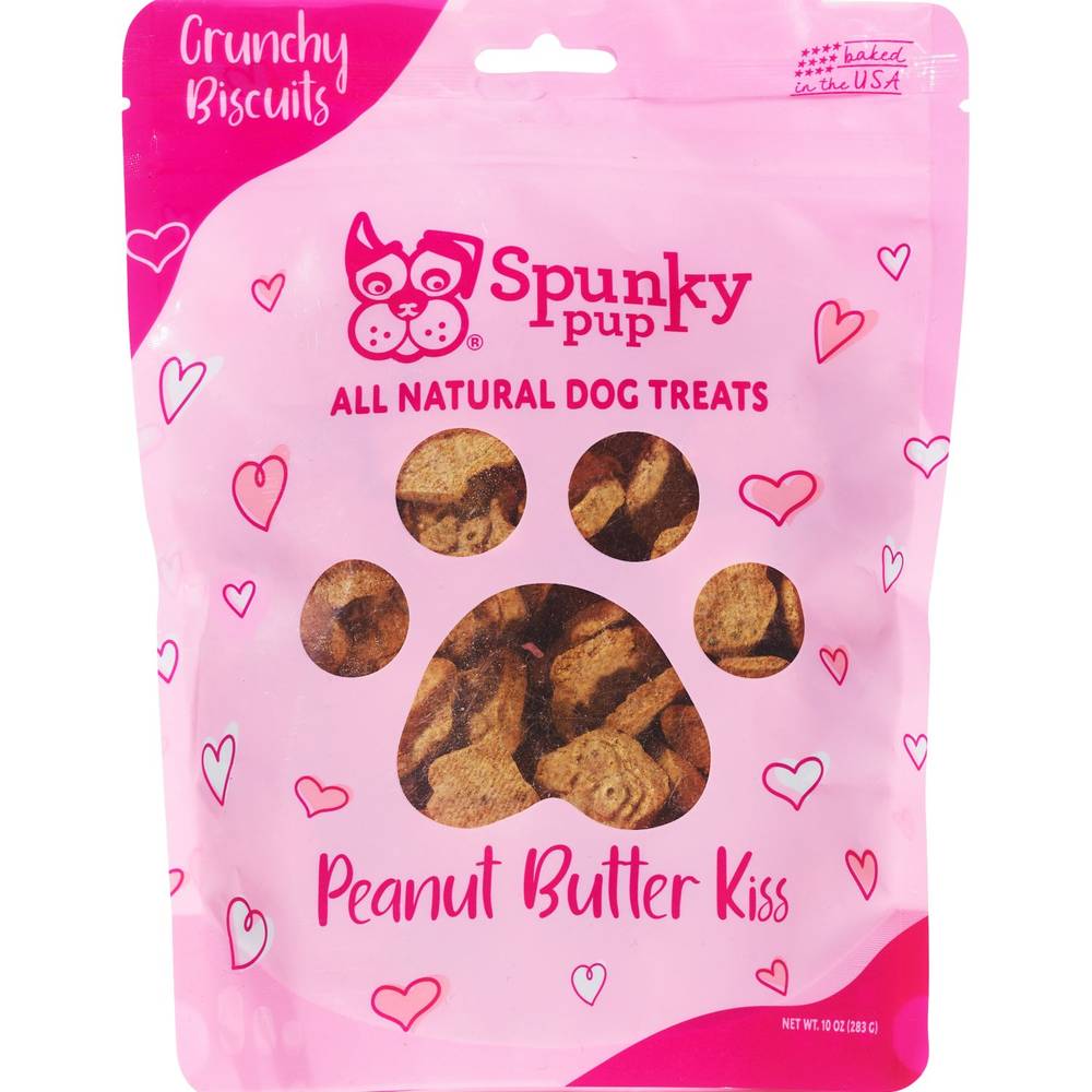 Spunky Pup Valentine's Dog Treats, Peanut Butter Kiss, 10 oz