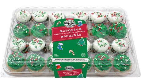 Two-Bite Christmas Assorted Cupcakes (568 g)