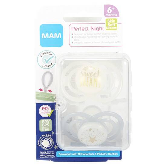 Wholesale MAM Perfect Night Soother 0m+ 2Pk, MAM Supplier and Wholesaler
