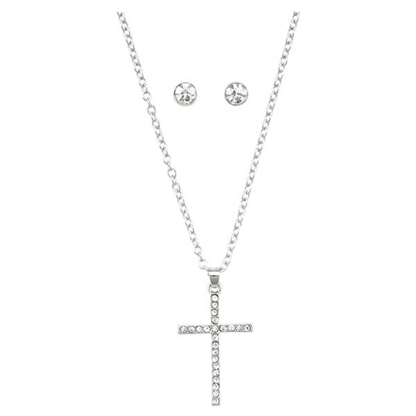 Boxed Cross Necklace and Earring Set