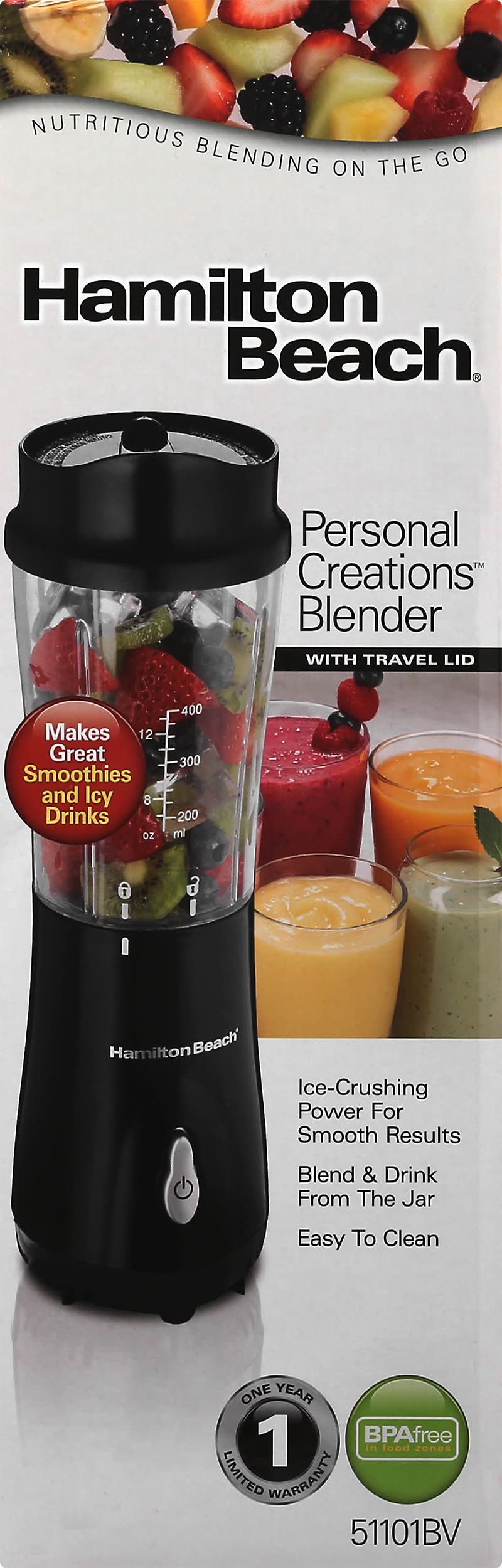 Hamilton Beach Personal Creations Blender With Travel Lid