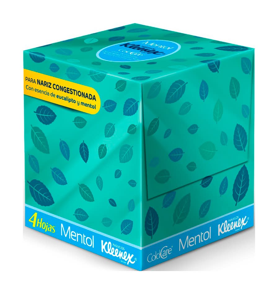 Kleenex · Cold care pañuelos desechables de cuatro hojas con mentol (60 un)