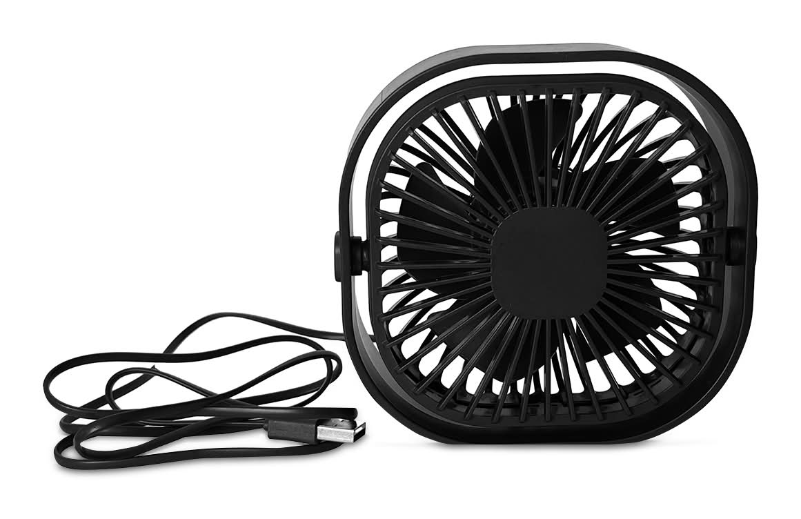 Red Top · Ventilador de escritorio, 12.3x12.3x5 cm, negro