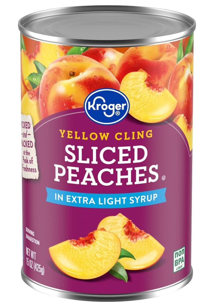 Kroger Canned Yellow Cling Sliced Peaches in Extra Light Syrup (15 oz)