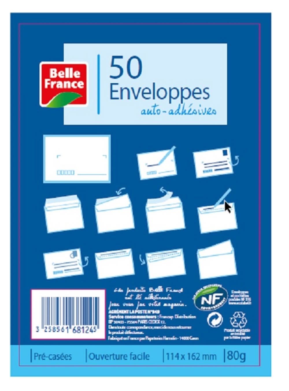 Belle France - Enveloppes auto adhésives (80g)
