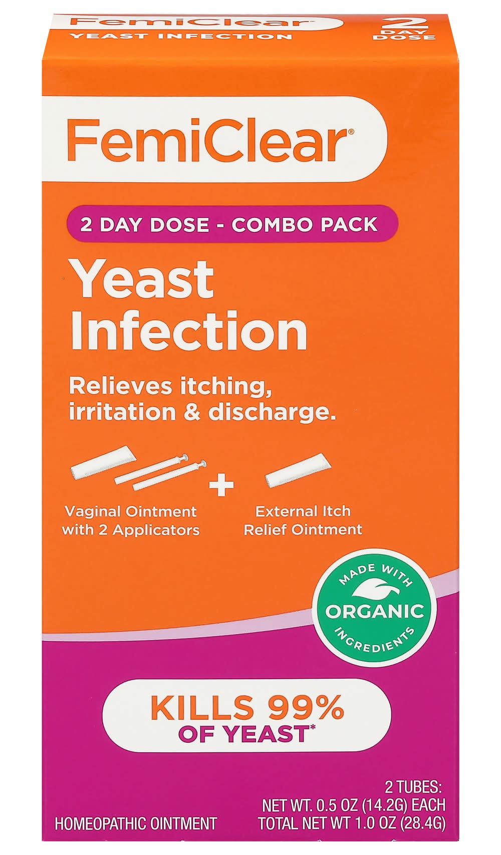 FemiClear Yeast Infection & External Itch Ointment (0.5 oz, 2 ct)