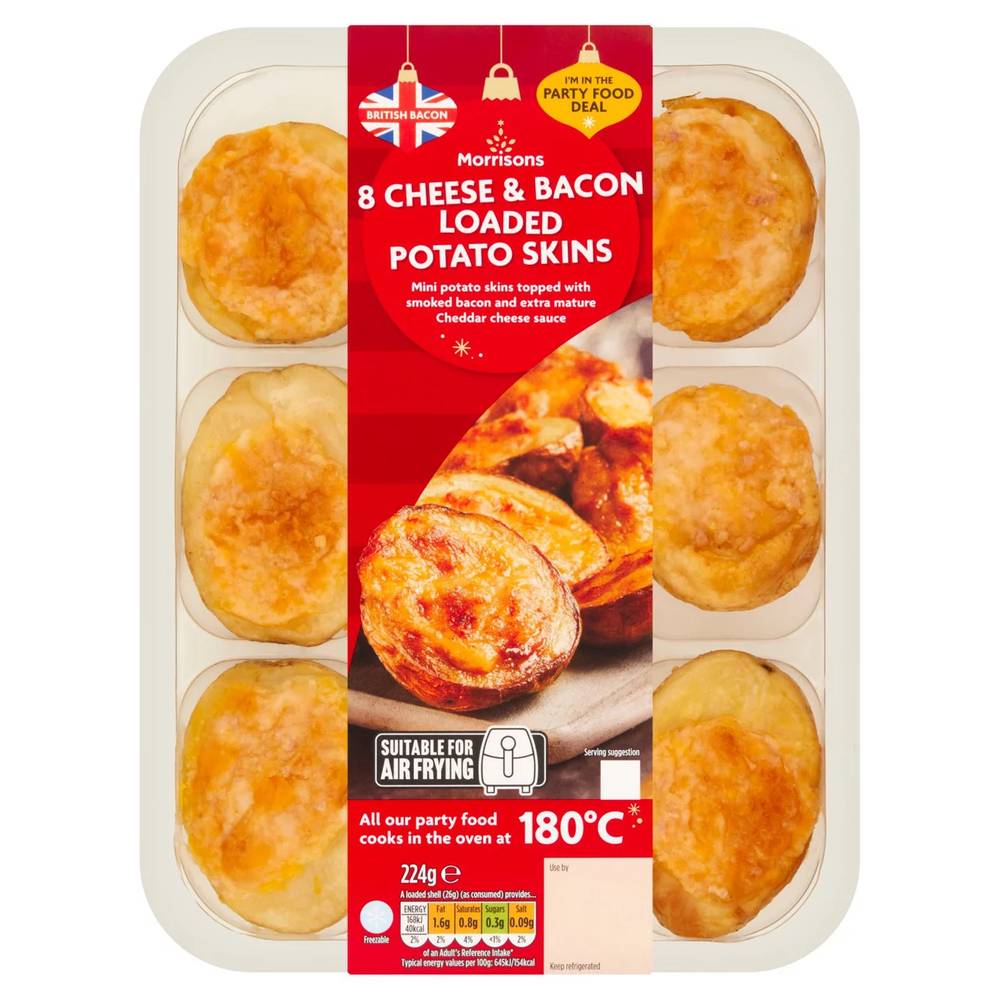 Morrisons Cheese & Bacon Loaded Potato Skins (8 pack)