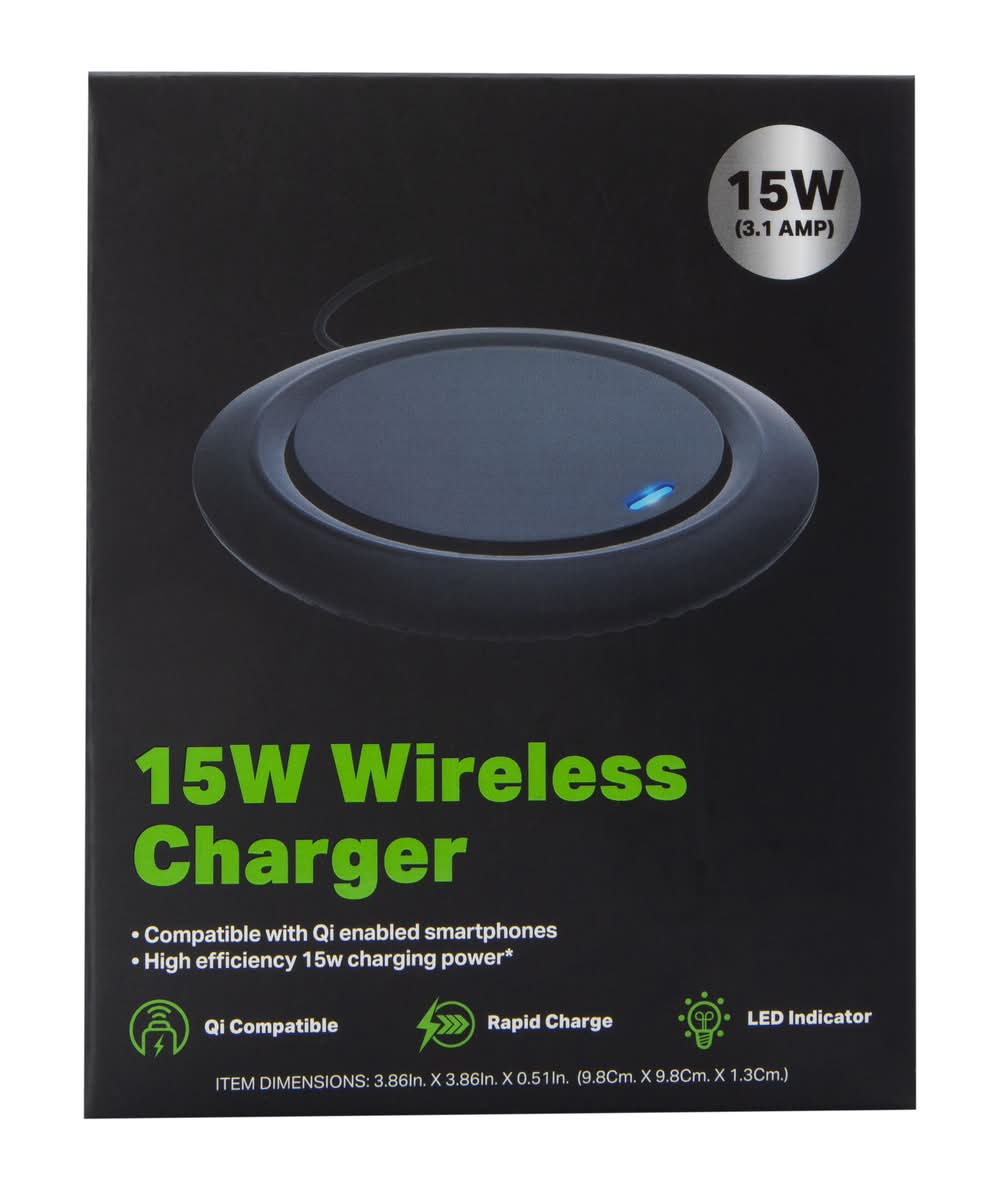 15W Wireless Charger, Black