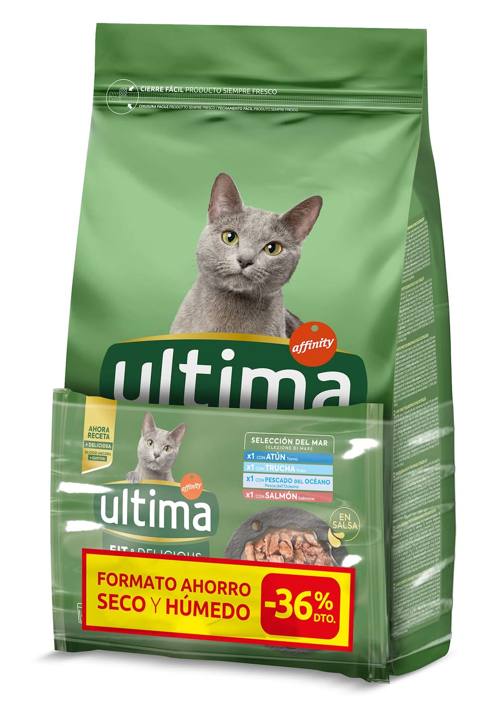 Alimento Para Gatos Esterilizados Con Salmón Ultima Bolsa 1.5 Kg
