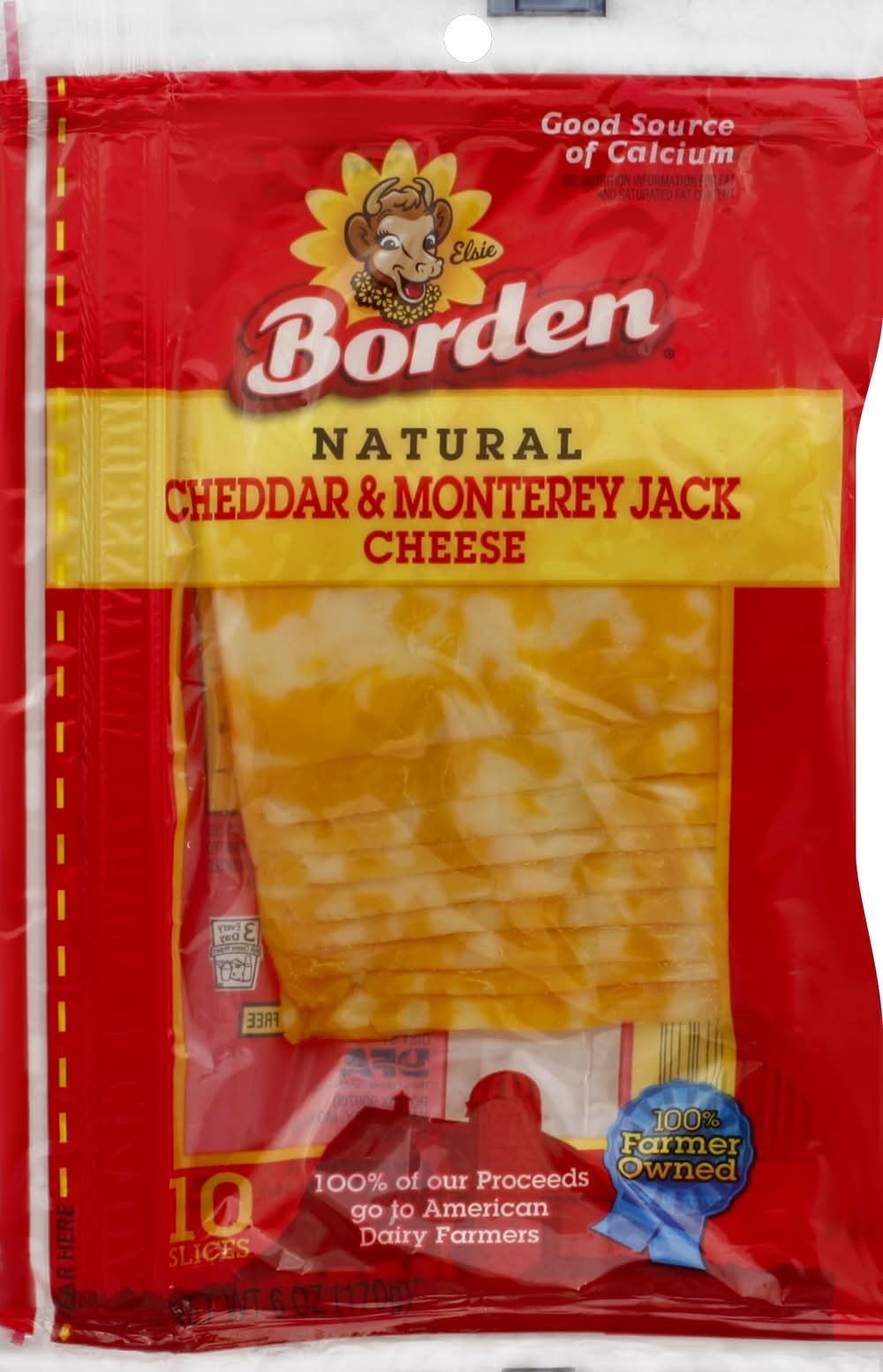 Borden Natural Cheddar & Monterey Jack Cheese Slices (6 oz)