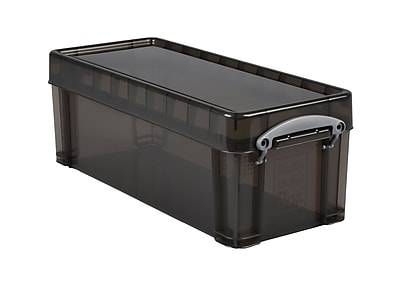 Really Useful Box Latch Lid Storage Box, Transparent Smoke