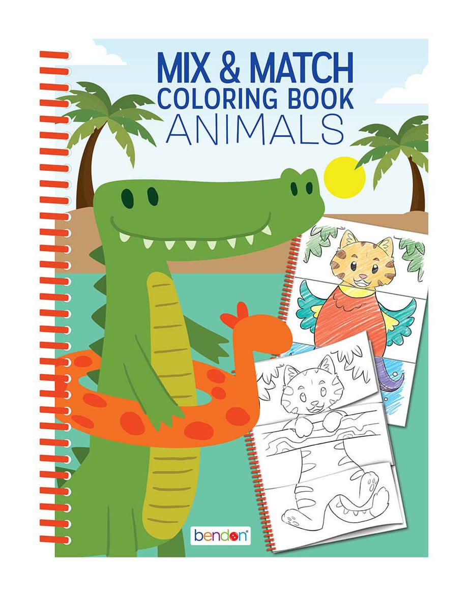 Bendon Mix & Match Coloring Book Animals