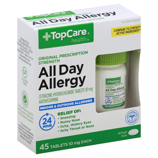 Topcare Health All Day Allergy Cetirizine Hydrochloride Tablets 10mg (45 ct)