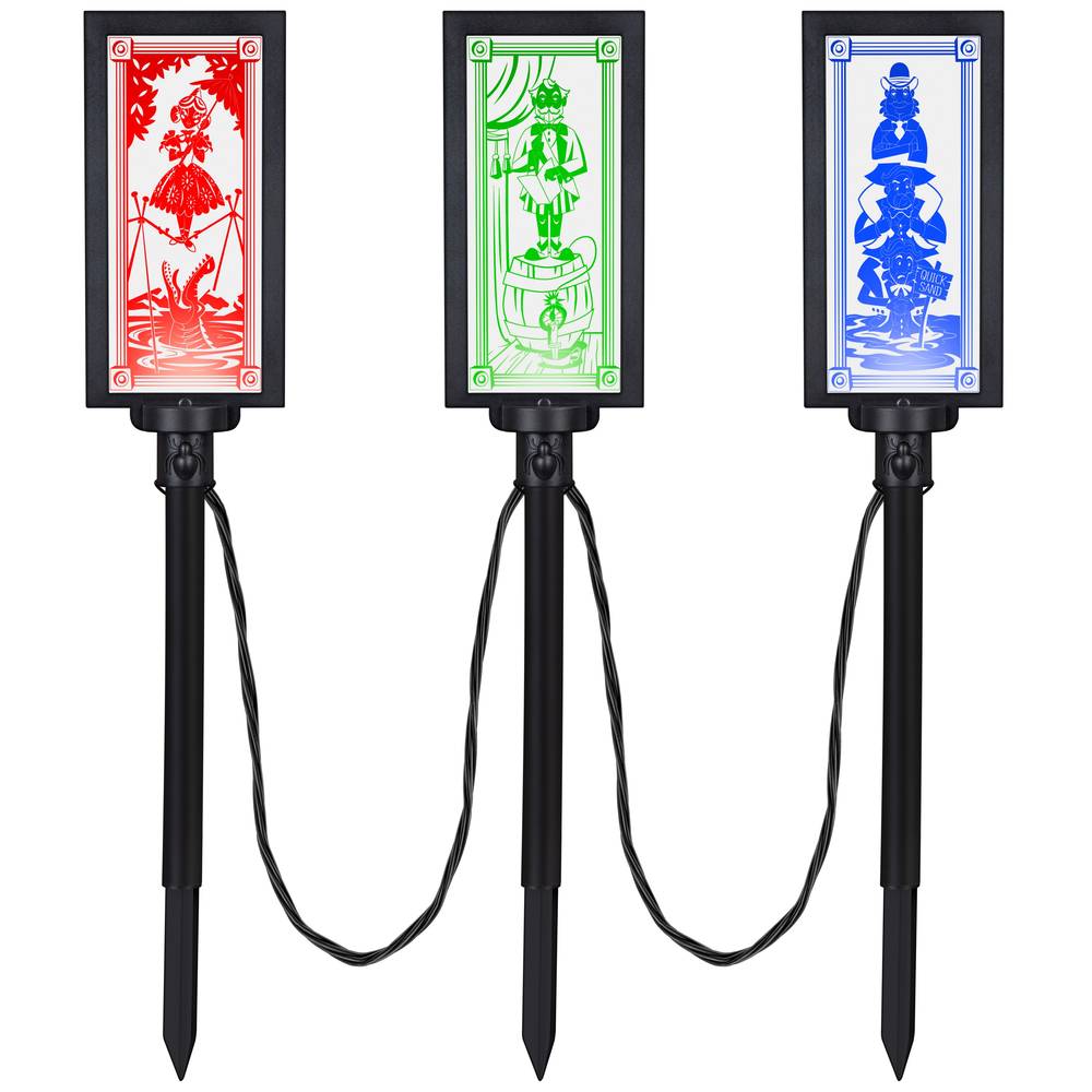 Disney 3-Count LED Haunted Mansion Multi-Function Etched Pathway Marker Lights | 552784