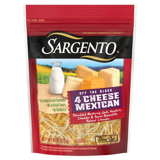Sargento Shredded 4 Cheese Fine Cut Mexican Cheese