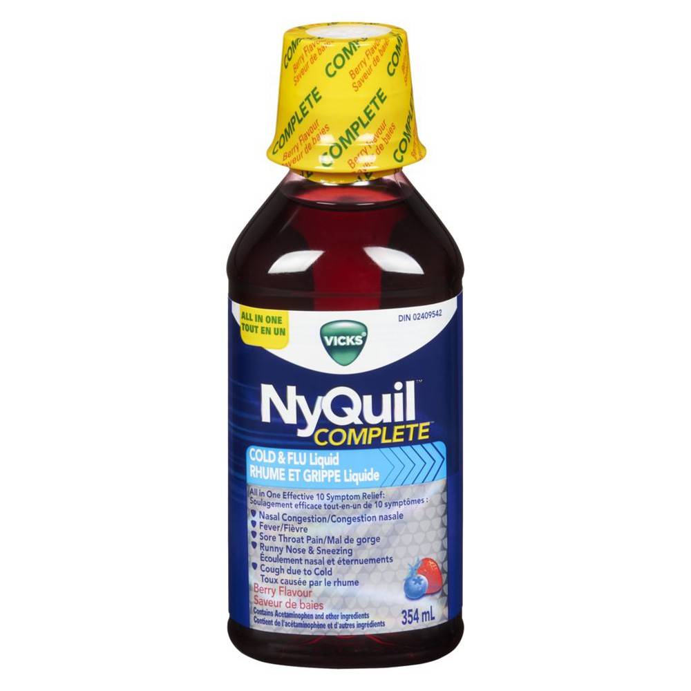 Vicks Nyquil Complete, Cold & Flu, Mixed Berry (354 g)