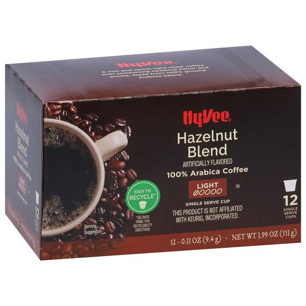 Hy-Vee Hazelnut Blend Single Serve Cup Coffee 12-.33 oz ea.