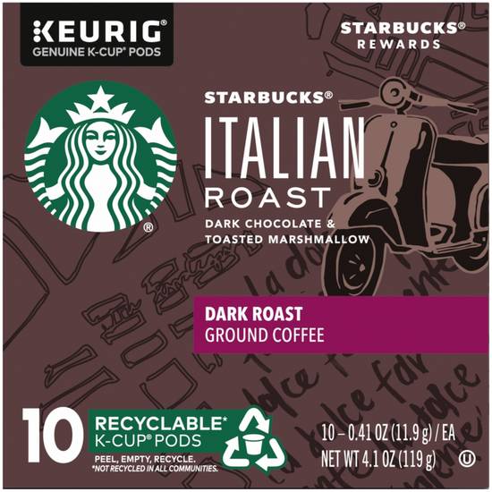 Starbucks Italian Roast K-Cup Pods, 10 CT
