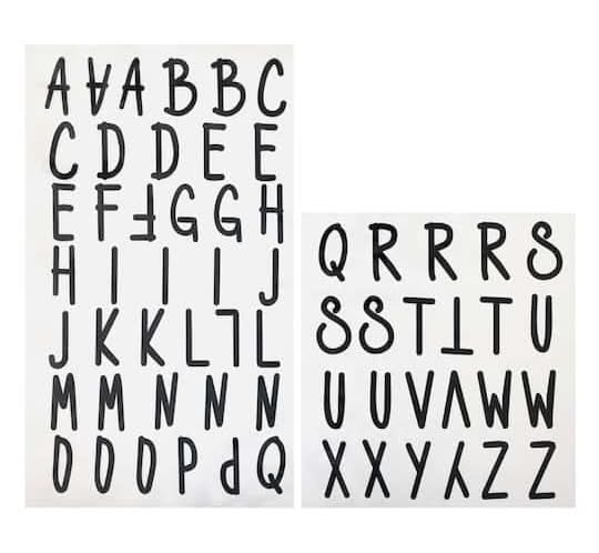 Black Fun Font Alphabet Iron-On Transfers By Make Market