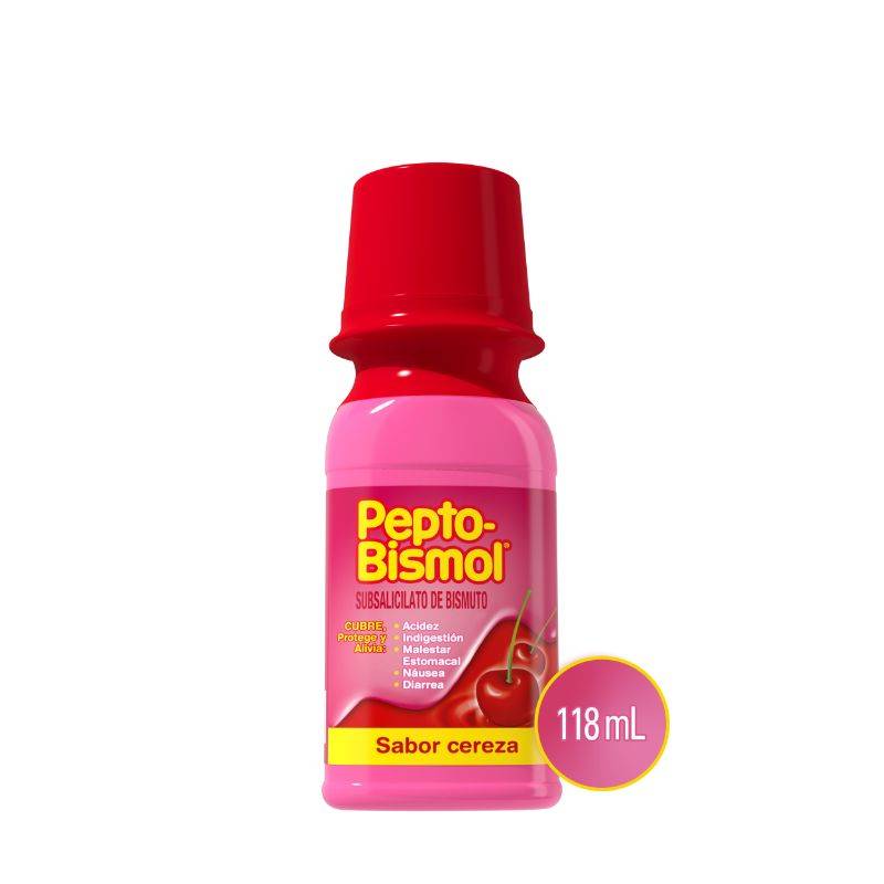 Pepto-bismol subsalicilato de bismuto cereza (frasco 118 ml)