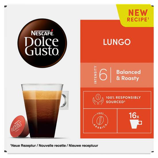 Nescafé Dolce Gusto Lungo Café Torréfié Moulu 16 x 5.6 g