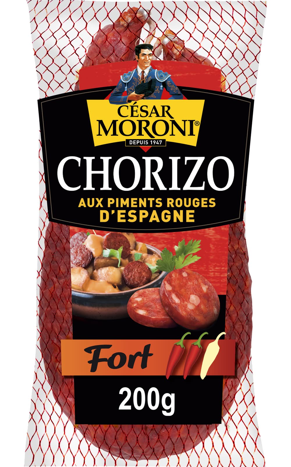 César Moroni - Chorizo aux piments rouges d'espagne, fort (200g)