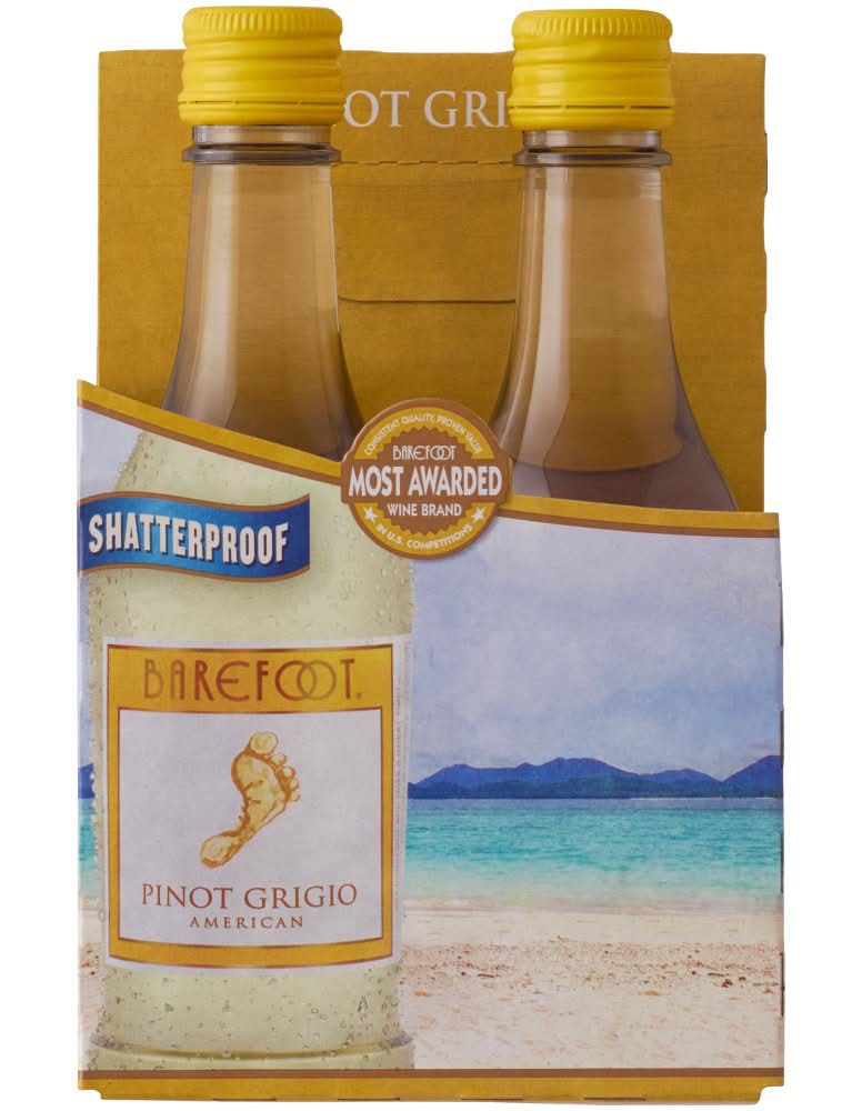 Barefoot Wine Pinot Grigio White Wine (4 x 187 ml)