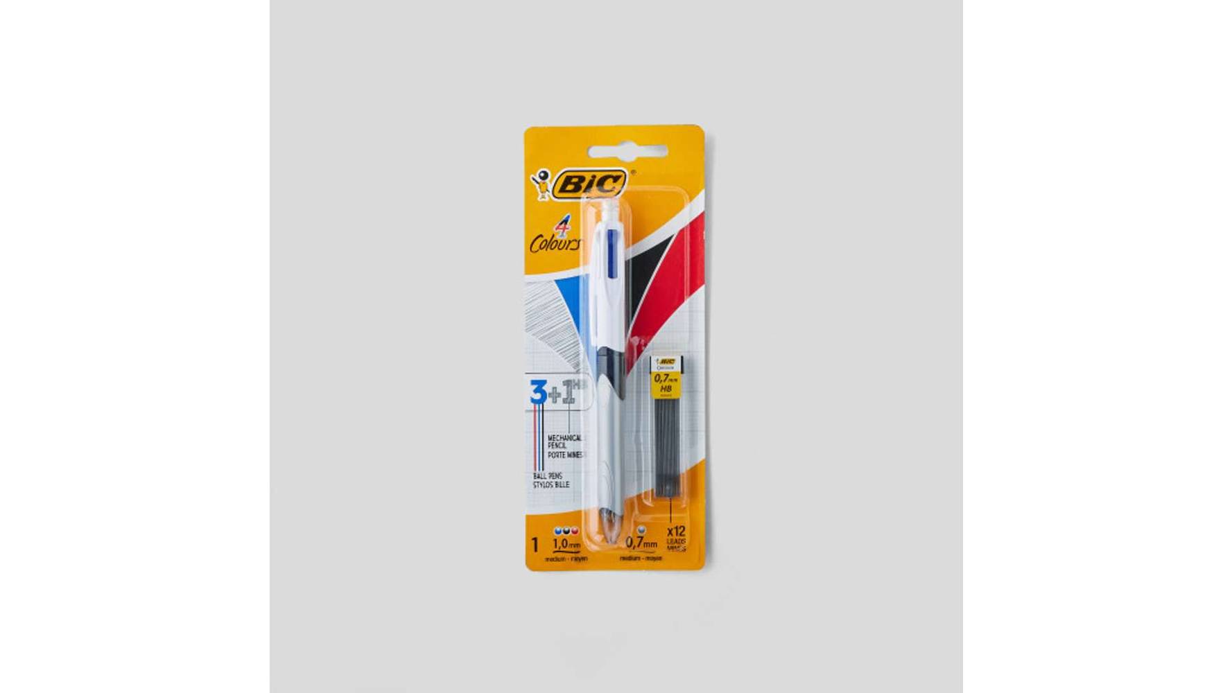 Bic - Stylo à bille 4 couleurs multifonction et 12 Leads