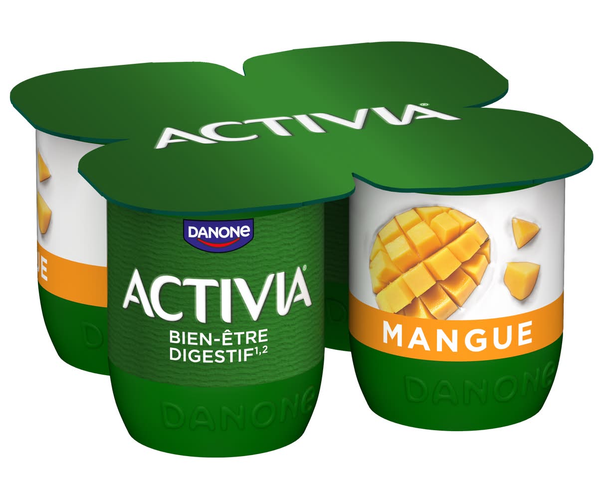 Activia - Yaourt aux fruits bifidus, mangue (4 x 125g)
