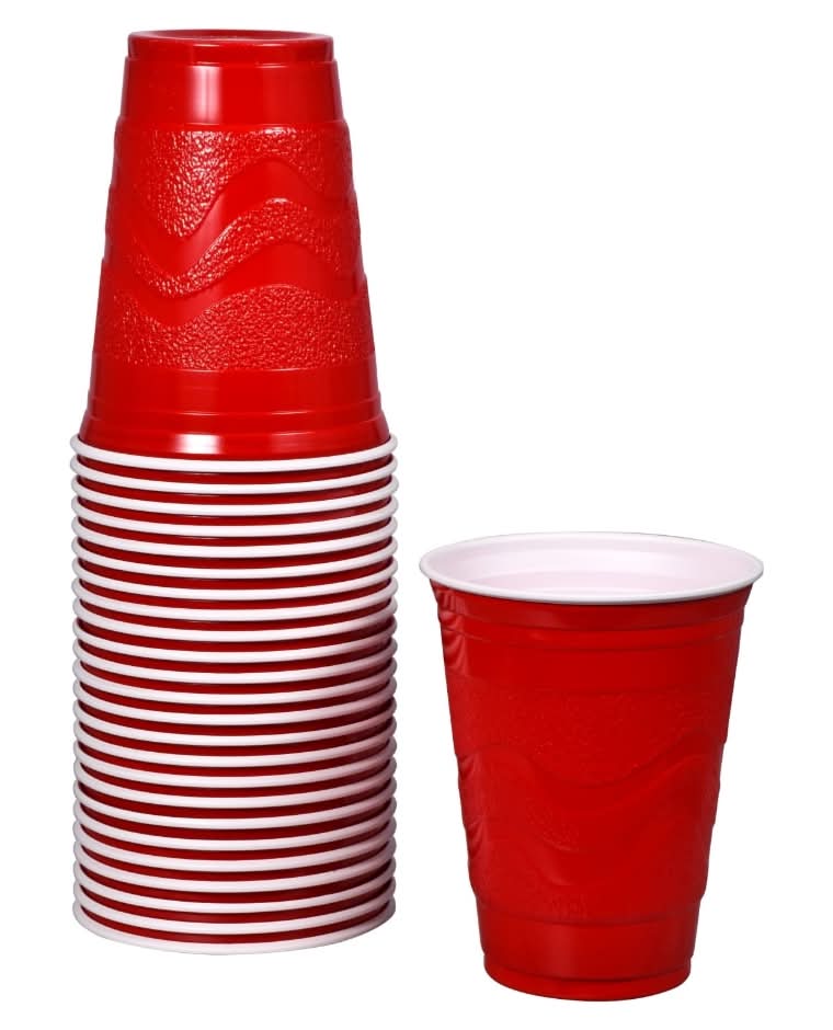 Homeline Plastic Party Cups 18 oz, Red (50 ct)